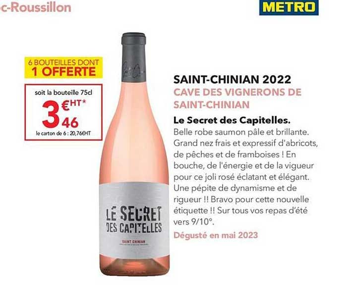 saint-chinian 2022 cave des vignerons de saint-chinian le secret des capitelles