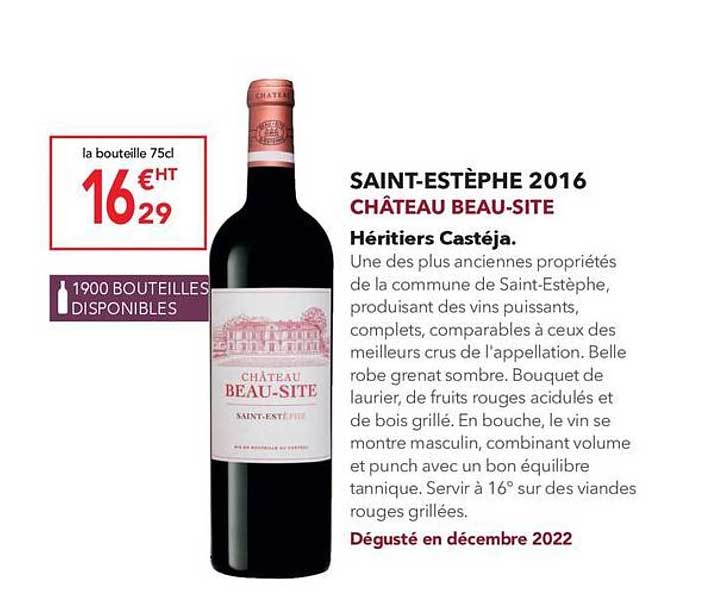 saint-estèphe 2016 château beau-site