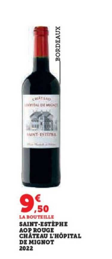 saint-estèphe aop rouge château l'hôpital de mignot 2022