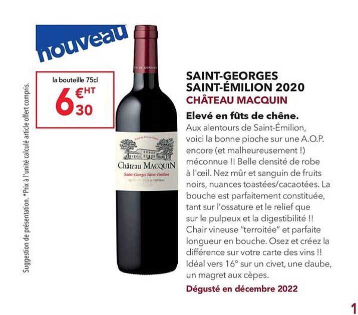 saint-georges saint-émilion 2020 château macquin