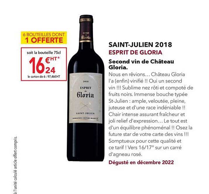 saint-julien 2018 esprit de gloria