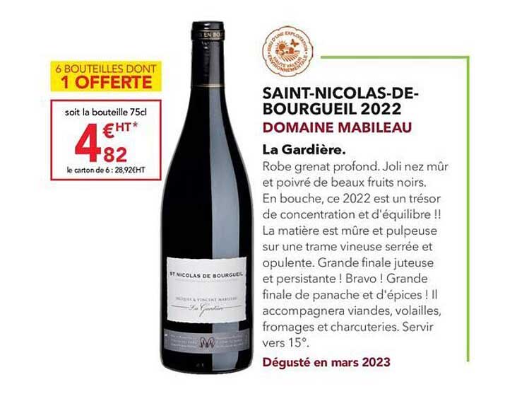 saint-nicolas-de-bourgueil 2022 domaine mabileau la gardière