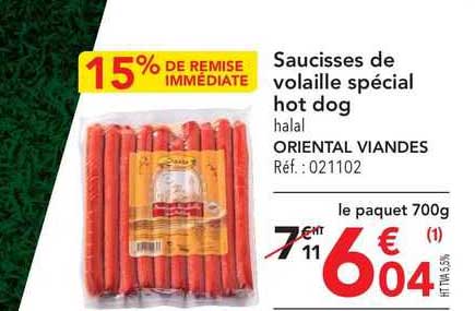 saucisses de volaille spécial hot dog oriental viandes