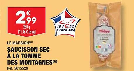 saucisson sec à la tomme des montagnes le marsigny