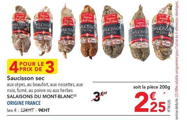 saucisson sec salaisons du mont-blanc