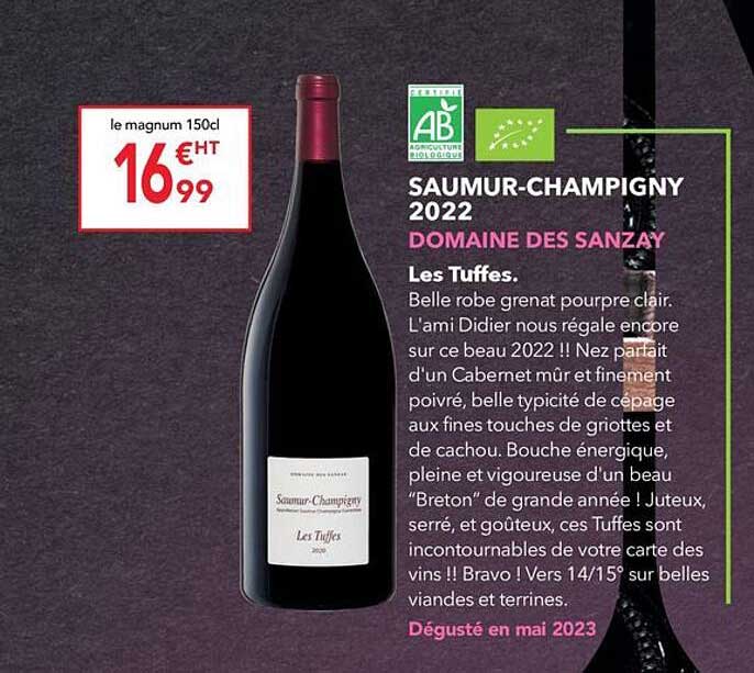 saumur-champigny 2022 domaine des sanzay les tuffes