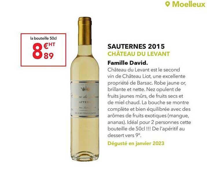 sauternes 2015 château du levant famille david