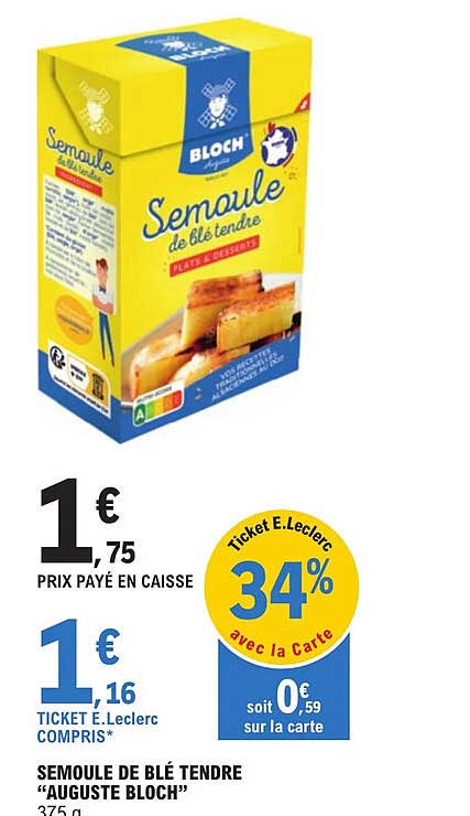 semoule de blé tendre "auguste bloch"