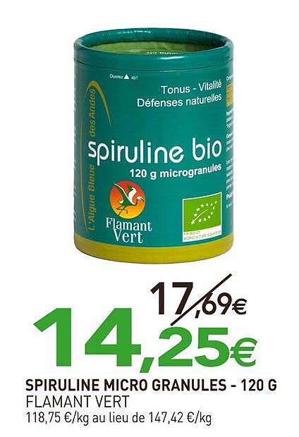 spiruline micro granules flamant vert