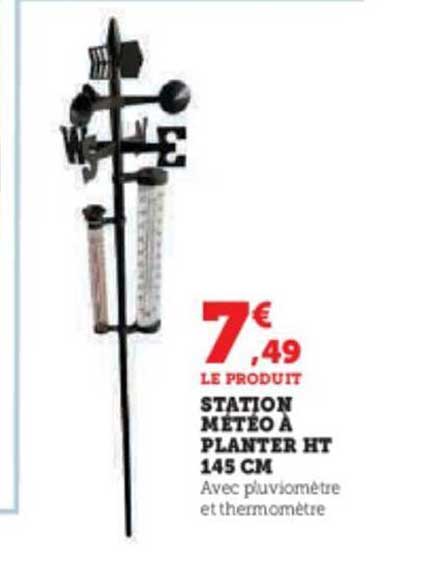 station météo à planter ht 145 cm