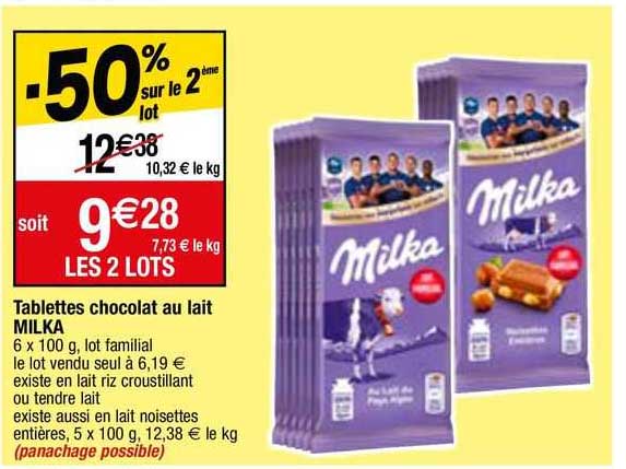 Tablettes Chocolat Au Lait Milka