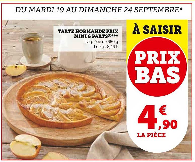 tarte normande prix mini 6 parts
