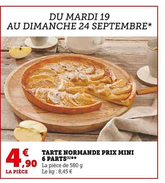 tarte normande prix mini 6 parts
