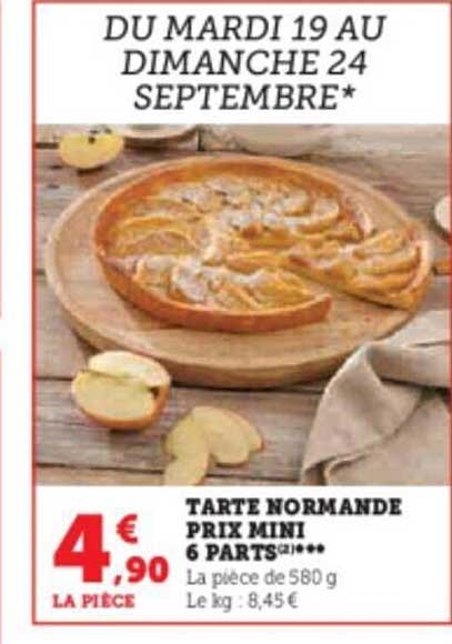 tarte normande prix mini 6 parts