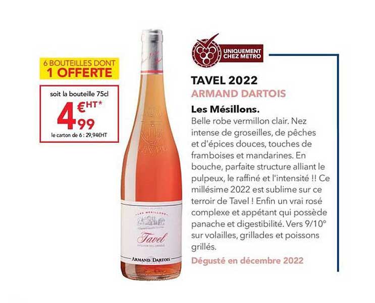tavel 2022 armand dartois les mésillons