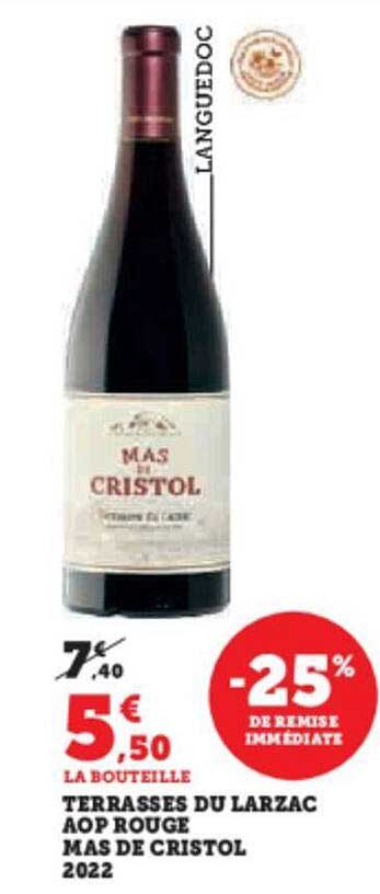 terrasses du larzac aop rouge mas de cristol 2022