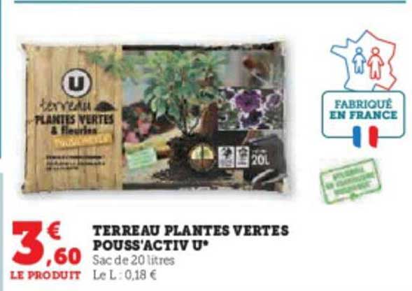 Terreau Plantes Vertes Pouss'activ U