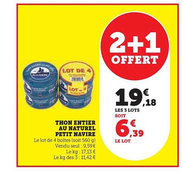 Thon Entier Au Naturel Petit Navire