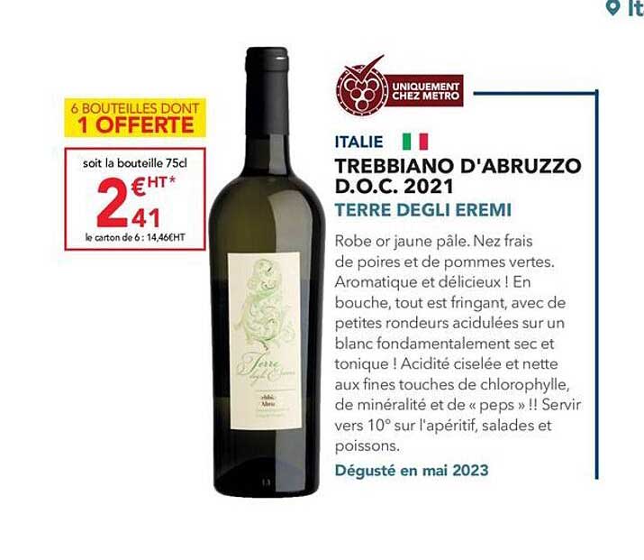 trebbiano d'abruzzo d.o.c. 2021 terre degli eremi