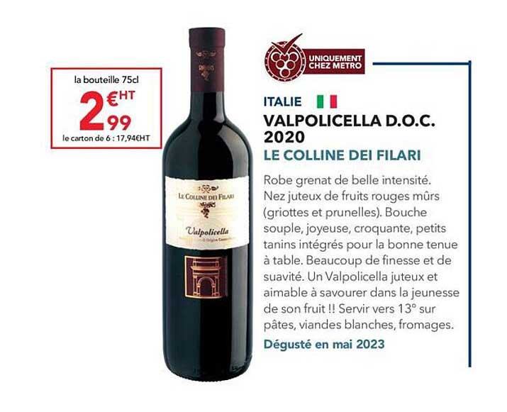 valpolicella d.o.c. 2020 le colline dei filari