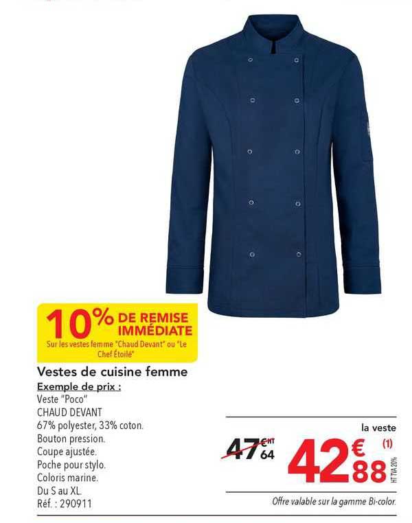 vestes de cuisine femme chaud devant