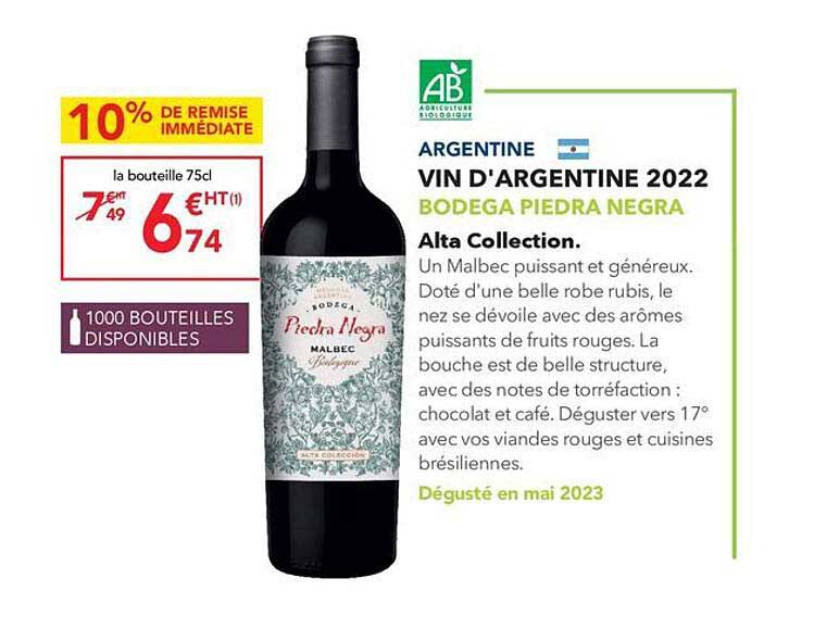 vin d'argentine 2022 bodega piedra negra alta collection