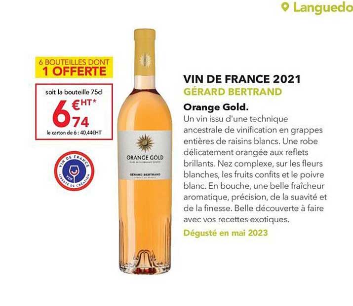 vin de france 2021 gérard bertrand orange gold