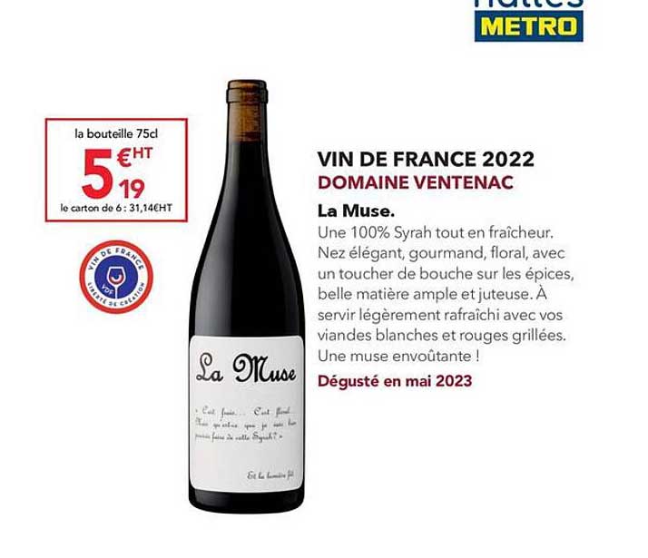 vin de france 2022 domaine ventenac la muse