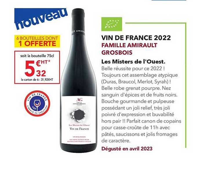 vin de france 2022 famille amirault grosbois les misters de l'ouest