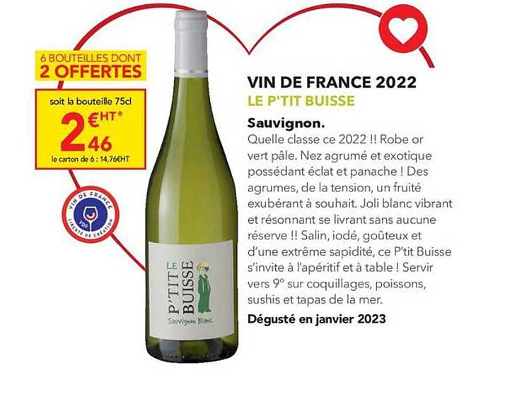 vin de france 2022 le p'tit buisse sauvignon