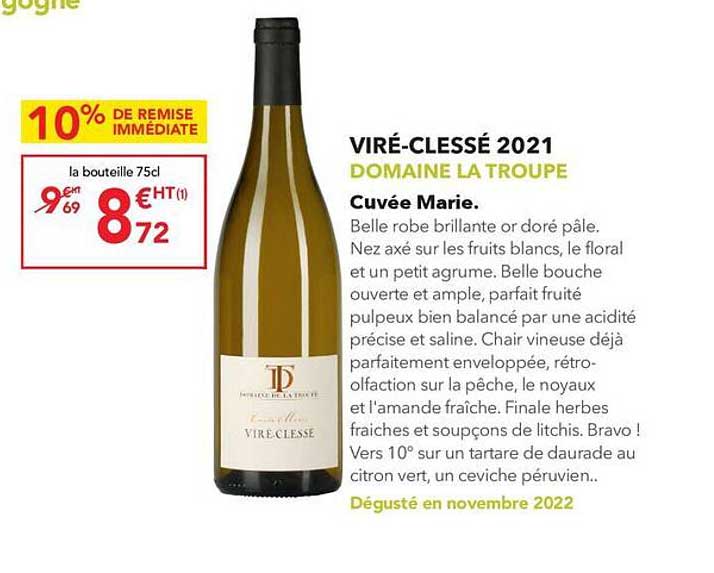 viré-clessé 2021 domaine la troupe cuvée marie