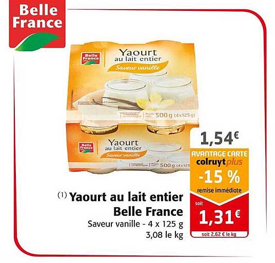 Yaourt Au Lait Entier Belle France