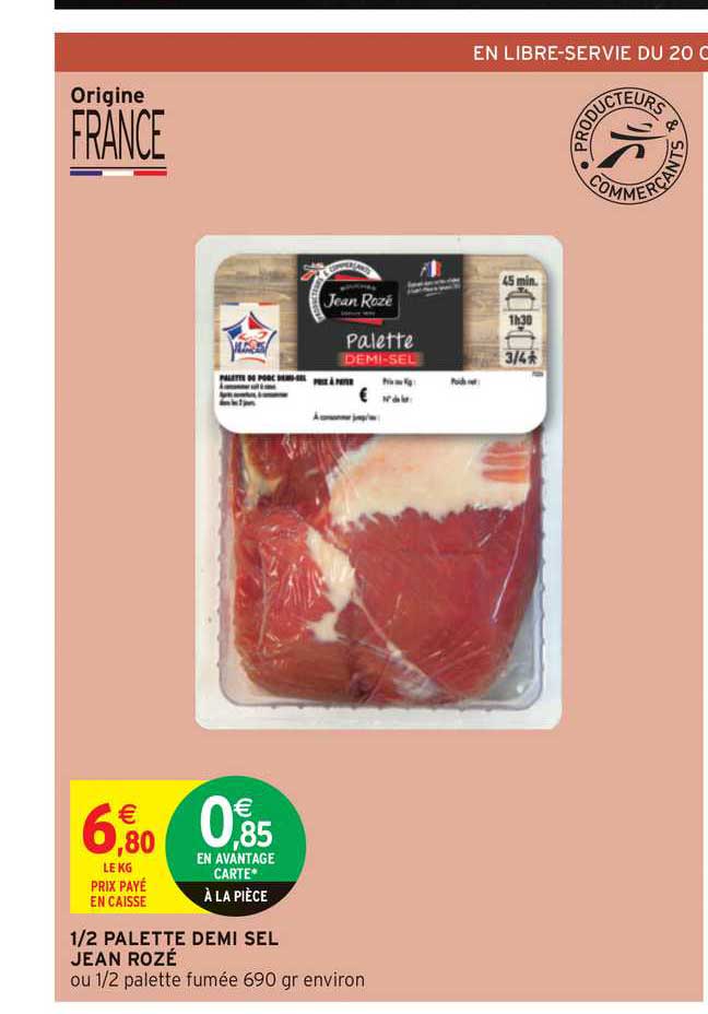 1 2 palette demi sel jean rozé