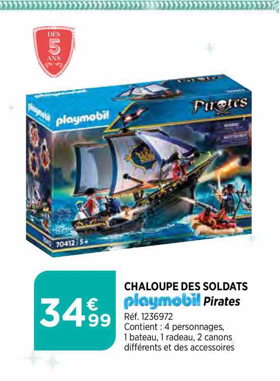 chaloupe des soldats playmobil pirates