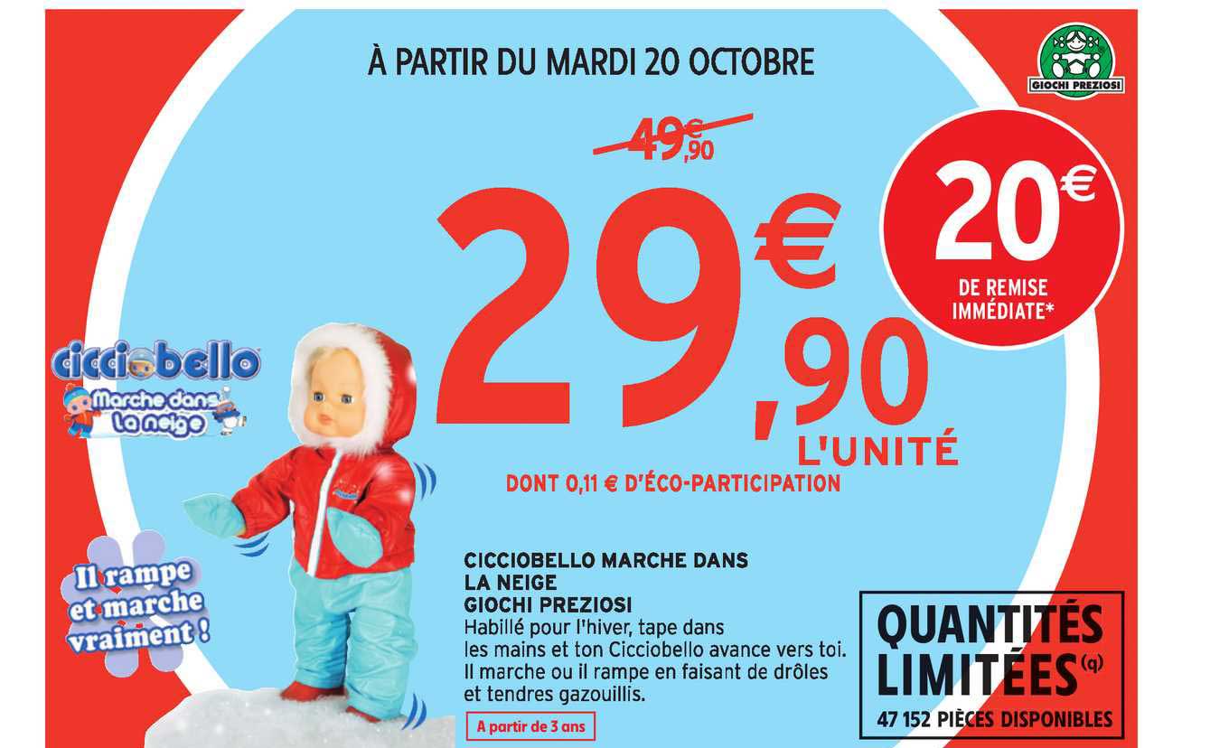 cicciobello marche dans la neige giochi preziosi