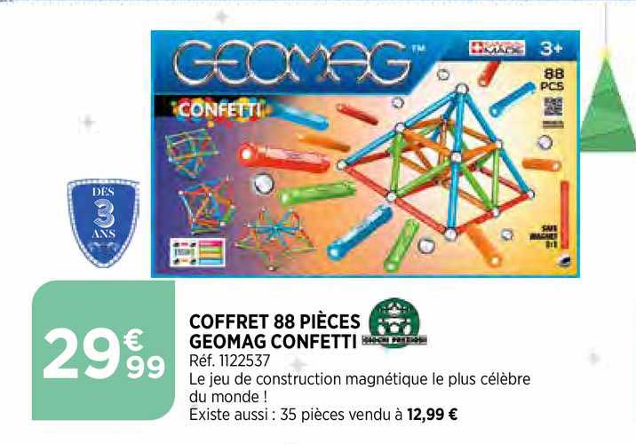 coffret 88 pièces geomag confetti