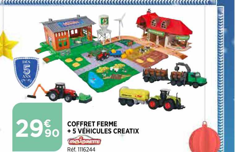 Coffret Ferme + 5 Véhicules Creatix