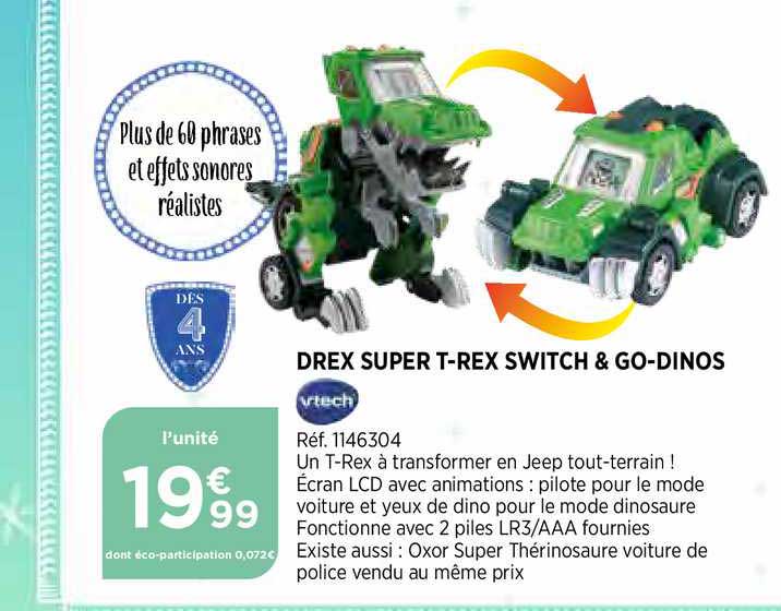 drex super t rex switch & go dinos