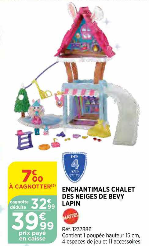 enchantimals chalet les neiges de bevy lapin