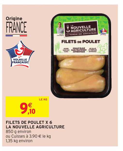 filets de poulet x 6 la nouvelle agriculture