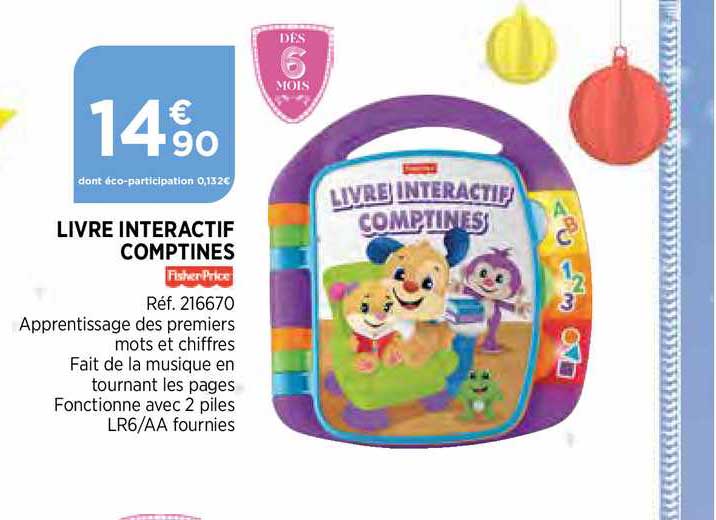 Livre Interactif Comptines Fischer Price