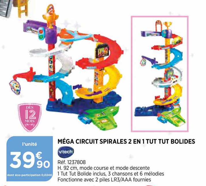 méga circuit spirales 2 en 1 tut tut bolides vtech