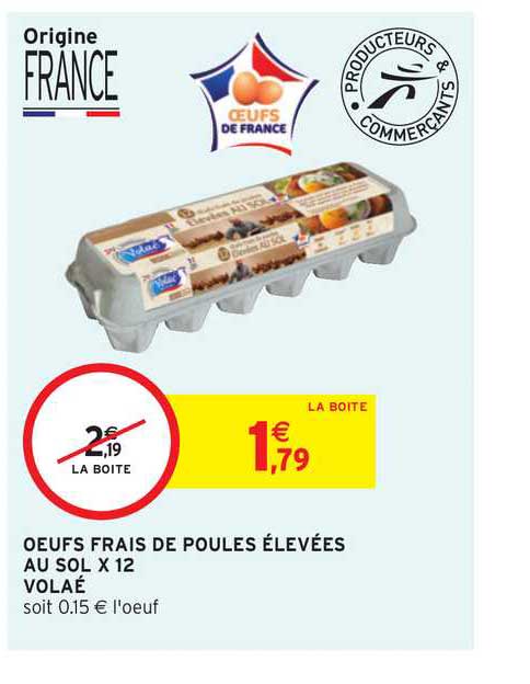 oeufs frais de poules élevées au sol x 12 volaé