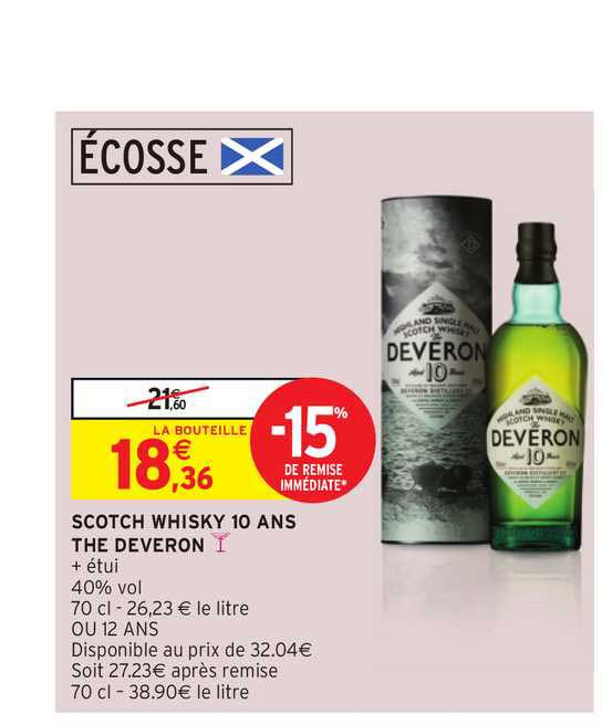 scotch whisky 10 ans the deveron -15% remise immédiate