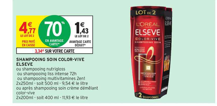 Shampooing Soin Color Vive Elsève