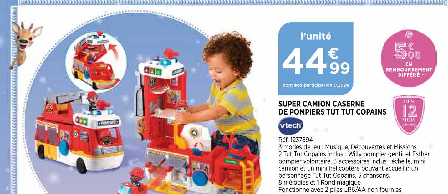 super camion caserne de pompiers tut tut copains vtech
