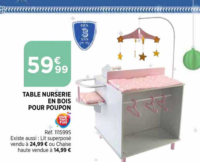 table nurserie en bois pour poupon