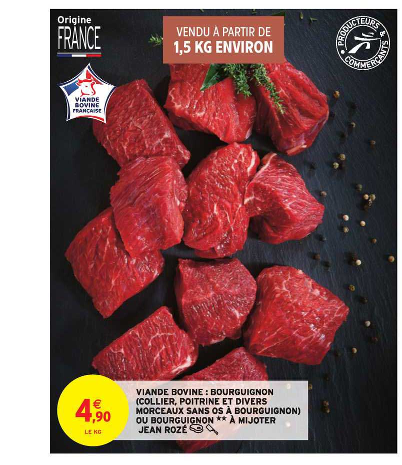 viande bovine bourguignon collier poitrine et divers morceaux sans os à bourguignon ou bourguignon à mijoter jean rozé
