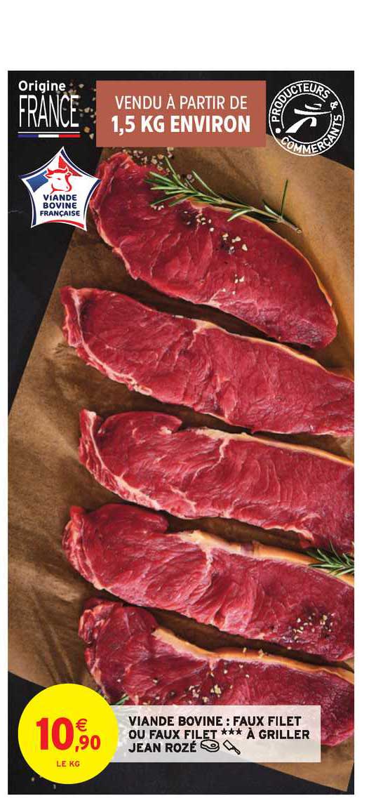 viande bovine faux filet ou faux filet à griller jean rozé