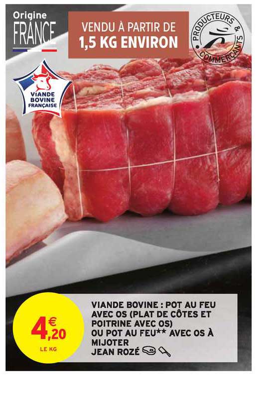 viande bovine pot au feu avec os plat de côtes et poitrine avec os ou pot au feu avec os à mijoter jean rozé